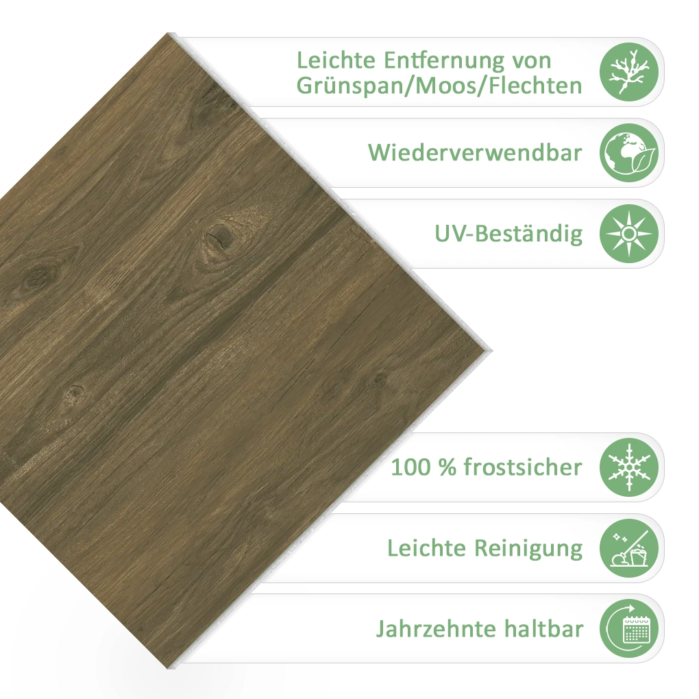 Terrassenplatten Wood Monument Chocolate 59,3x59,3x2 cm
